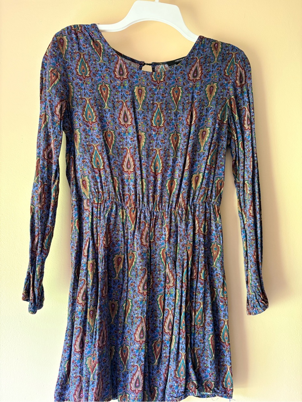 Forever 21 Paisley Long-Sleeve Tunic Dress - Size M